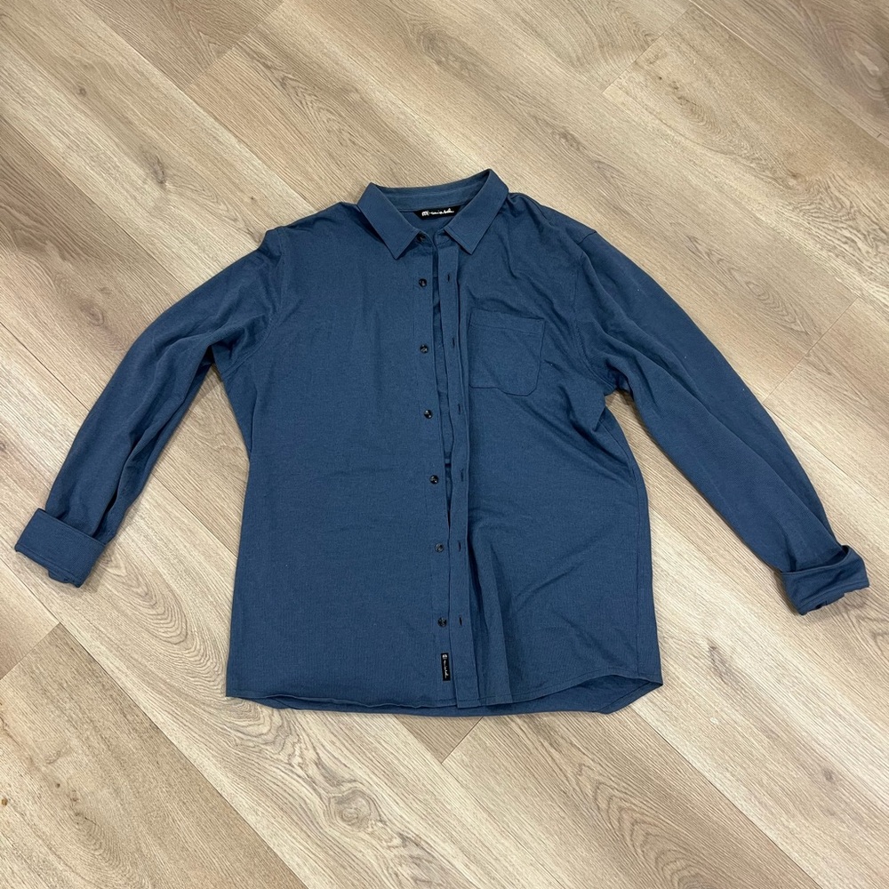 Travis Mathew Blue Casual Button Down Shirt